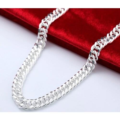 Pure Silver 925 Necklaces for Men 10mm Long Chain Necklace Collier Homme Fashion Man Jewelry Accessories Bijoux Factory Price