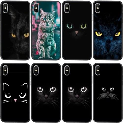For Xiaomi Redmi Note 9 9S 8 7 10 Note9 Note 9 Pro Max 9Pro 5G Black Coque Trend Hoesjes Fashion Black Cat Staring Eye Present