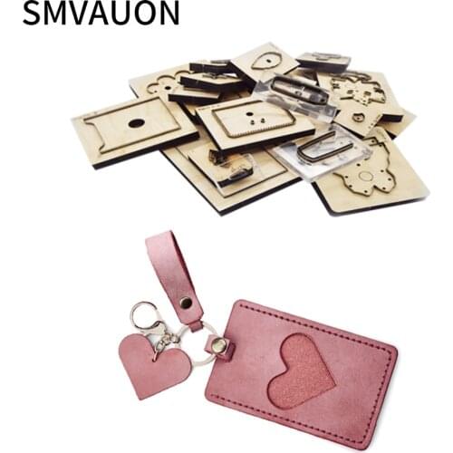 Wooden Die Cutting Diy 2020 Heart-shaped Card Bag Birthday Present Dies Cutter Cardholder Leather Cutter Diy