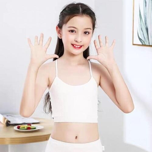 Childrens Bra Crop Top For Teens 2021 Tops For Girls Cotton Breathable Fitness Girl Underwear Push Up Vest Sports