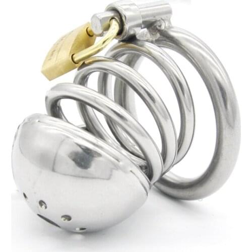 For Men Penis Chastity Lock Stainless Steel Small Male Chastity Cage Metal Cock Cage Chastity Lock Penis Rings Device G123