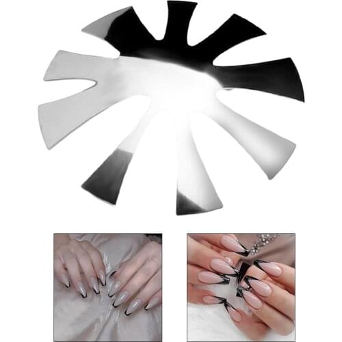 Easy French Smil e Cut V Line almond shape Tips Manicure Edge Trimmer Nail Cutter Acrylic Pink White French Nails Pro 9 Sizes