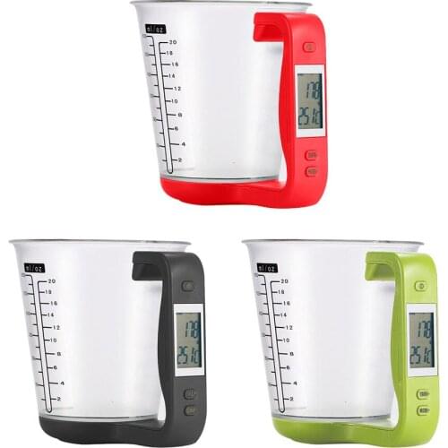 Large Capacity Electronic Measuring Cup Kitchen Scales Digital Beaker Libra Scale with LCD Display Temperature Measurement Cups