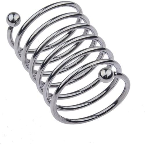 Erotic Metal Cock Rings Peins Lock Bird Bondage Cbt Sex Toys For Men Adult Man Delay Cock Torture Spiral Penis Ring