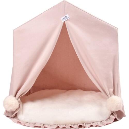 Pet Dog&Cat Cotton Tent Furniture Luxury House Pink Color,Soft Dog Bed Tent For Small Dogs To Medium Dog,Dog Cat Cotton House