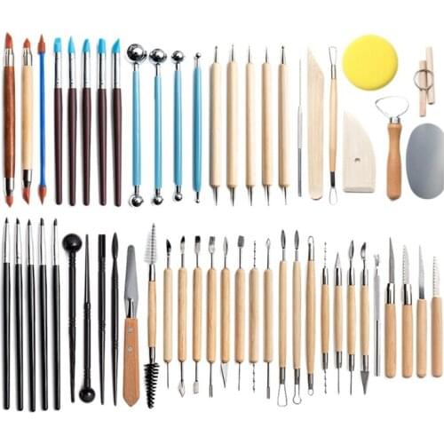 New 56Pcs Clay Tools Sculpting Pottery Tools Polymer Modeling Clay Sculpture Set for Pottery Modeling,Carving,with Bag