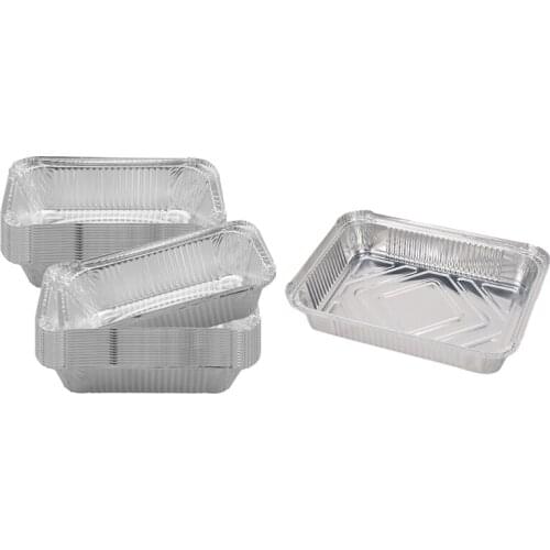 Aluminum Foil Grill Drip Pans,Disposable Foil Trays BBQ Grease Pans Compatible Aluminum Pans Loaf Pans (125Pcs)