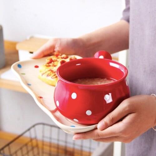 Nordic Ceramic Salad Bowl Candy Color Breakfast Cereal Fruit Bowl Dessert Soup Noodle Bowl Microwave Oven Special Tableware