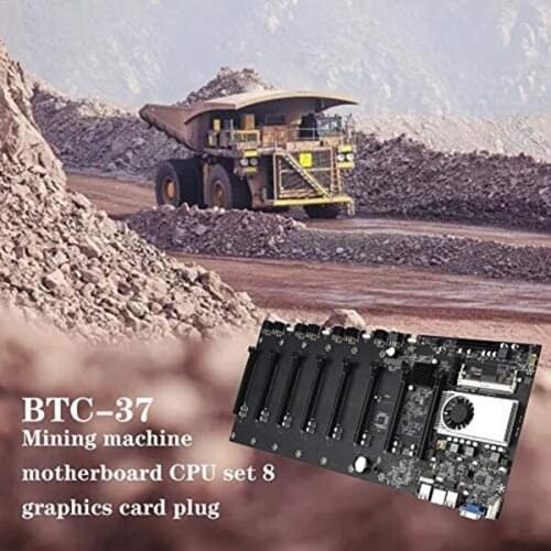 BTC-37 Mining Machine Motherboard CPU Group 8 Video Card Slots DDR3 Memory Integrated VGA Interface Low Power Consume UY8