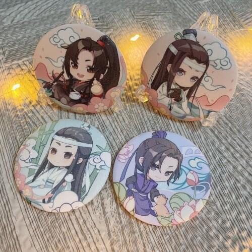 Anime Grandmaster of Demonic Cultivation MDZS Cute Metal Badge Brooch Pin Button Jiang Cheng Lan Wangji Wei Wuxian Lan Xichen