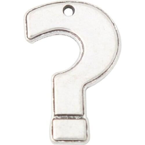 RAINXTAR Fashion Antique Silver Color Alloy Punctuation Question Mark Charms 15*23mm 100pcs AAC1959