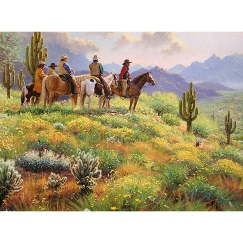 Horse style Embroidery Counted Cross Stitch Kits Needlework - Crafts 14 ct DMC Color DIY Arts Handmade Decor scenery