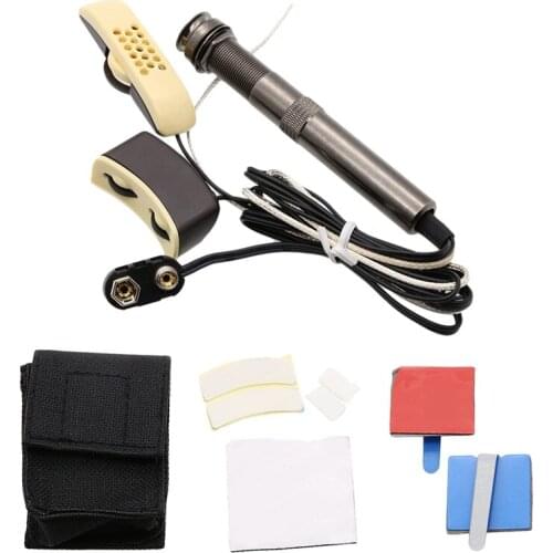 Folk Acoustic Guitar Pickup A-202 Guitar Equalizer Piezo Pickup Amplifier Tuner With 6.35Mm Output Jack (With Microphone)
