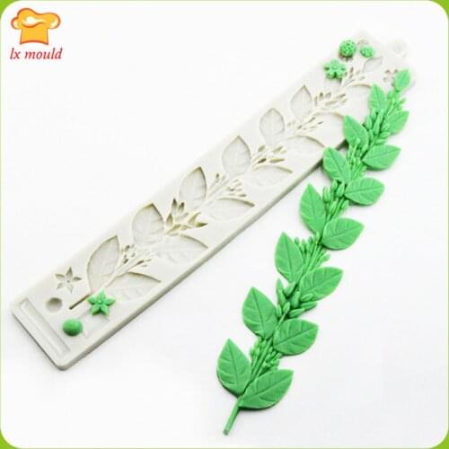 LXYY MOULD New Olive Fondant Silicone Mold Vine Wall Dry Pez Decoration Mousse Baking Tool