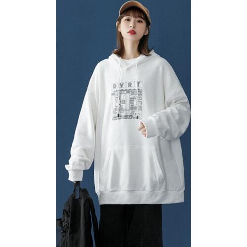 2021 New Hooded Sweater Womens Early Spring and Autumn Thin Loose Korean Style Design Sense Niche Jacket Trend