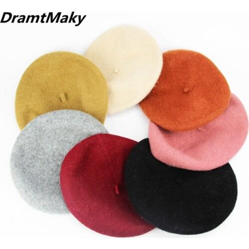 New Fashion wool cotton berets for women Warm Winter Berets Cap Women Warm Casual WomenS Vogue Knitted Hat For Girl Berets Cap