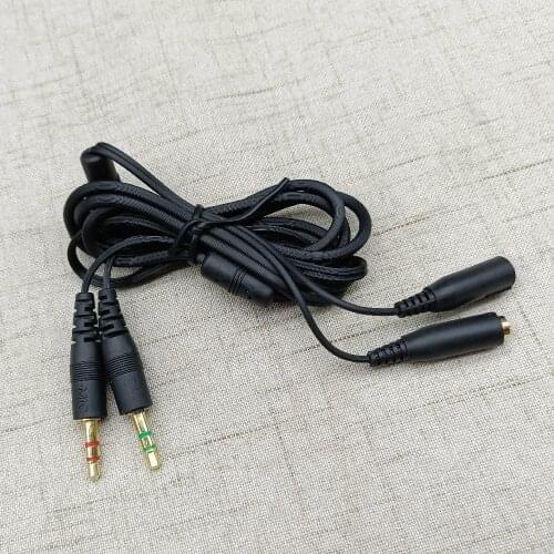 New headest cable For steelseries siberia v2 Extension Cable headset extend cord game headphone with 3.5 mm headphone splitter