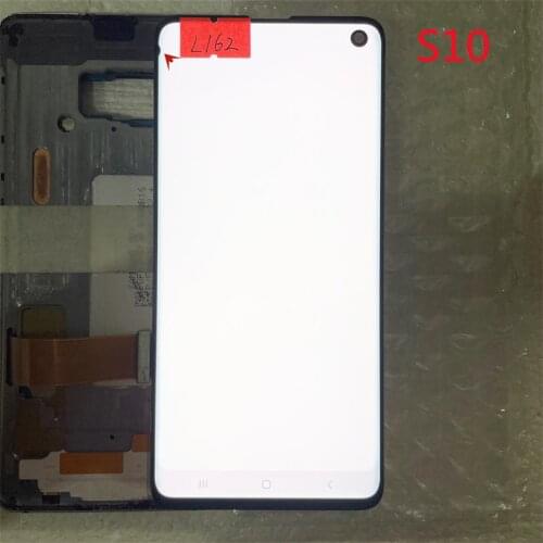 Original Super AMOLED touch screen for Samsung Galaxy S10 G9730 G973F G973U LCD display, No framed screen with black dots 1