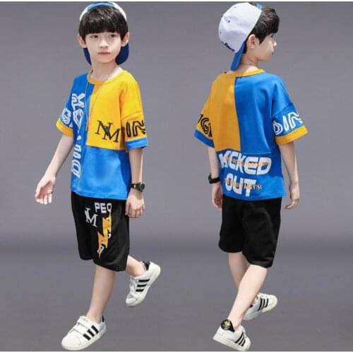 3-12 years Boys Girls Summer Clothing Set Cotton T-Shirt + Shorts Sets Fashion Tracksuit Kids Suit Toddler Boys Sport Clothes