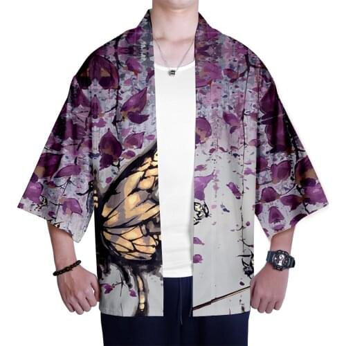 Ghost Blade Casual 3D Kimono Fashion Japanese Style Kimono Pop Seven-Sleeve Cardigan Autumn Summer Print Demon Slayer Jacket