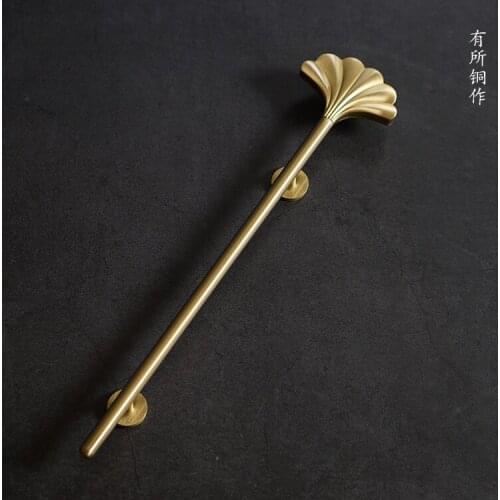 Wardrobe cloakroom door handle long handle brass gold light luxury modern simple American French door handle