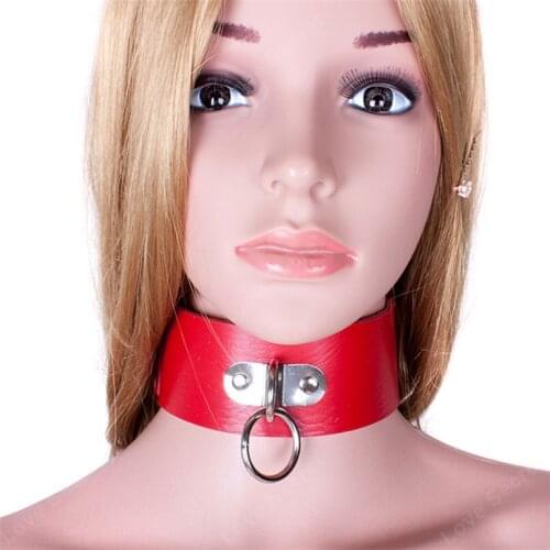 PU Leather Slave Collar Sex Toy Sex Collar Ring for Women Neck Bondage Restraint Fetish Sex Products Erotic Games for Couple