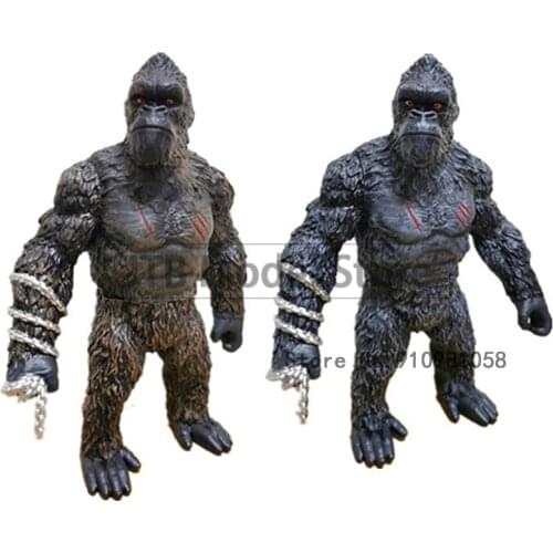 King Kong Figure Action Anime Figurine Q Version 12 Inch Statue ABS Challenge Godzilla Puzzle Monster Model Ornaments Toys Figma