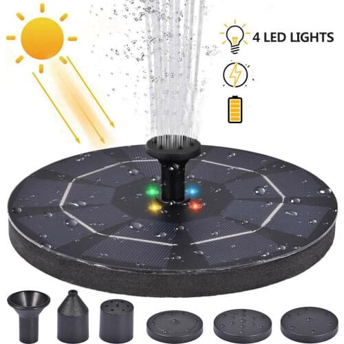 LED Solar Powered Water Fountain Pumps Floating Garden Waterfall Pump Fountain Pool Pond Bird Bath for Garden Decoration Outdoor