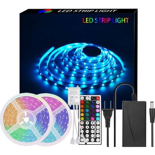 LED Light RGB5050 44-key 5/10m Colorful Light Strip Set Bluetooth Control DC 12V Waterproof LED Strip for Living Room Decoration