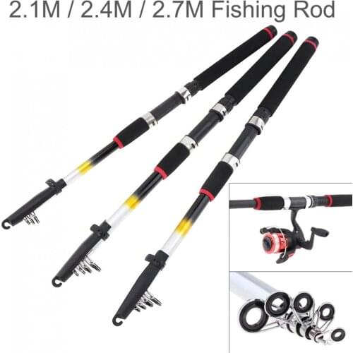 Telescopic Fishing Rods 2.1m 2.4m 2.7m Glass Fiber Telescopic Fishing Rod Sea Pole Travel Sea Rock Rods