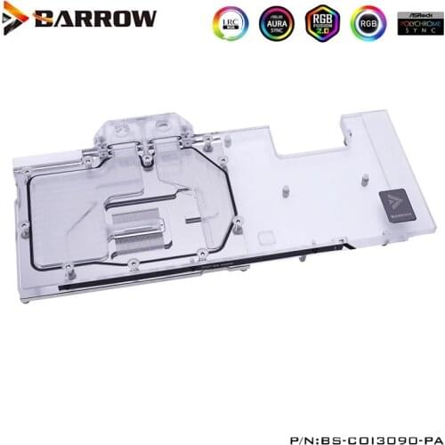 BARROW Full Cover GPU Water Block For Colorful iGame RTX 3080 Vulcan X OC/Neptune OC, 5V ARGB 3PIN AURA SYNC BS-COI3090-PA