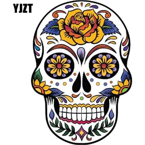 YJZT 10.2CM*14.5CM Car Sticker DAY OF THE DEAD Decal Rockabilly Rock Vintage Sugar Skull Pnterest Reflective Parts C1-7061