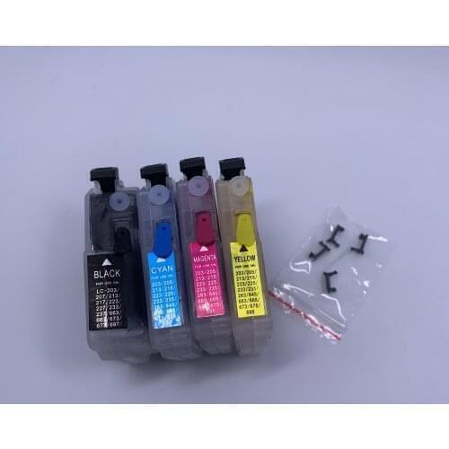 YOTAT Full refillable ink cartridge LC207 LC205 for Brother MFC-J4320DW MFC-J4420DW MFC-J4620DW MFC-J5520DW MFC-J5620DW printer