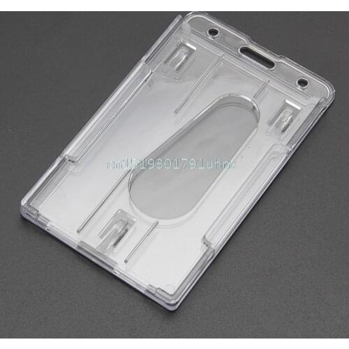 Hard Plastic Transparent Horizontal Clear Badge Cover Double Side ID Card Holders