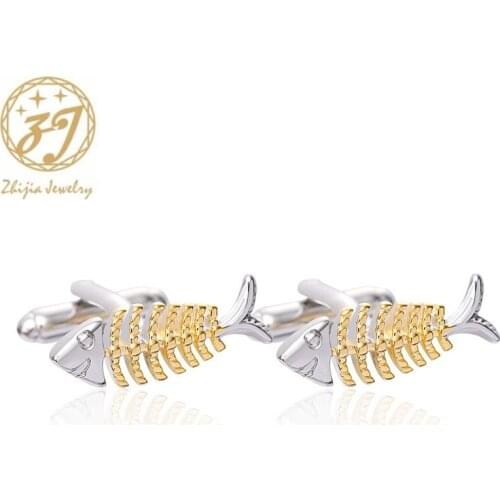 Zhijia new design style cute animal fish shape cufflinks for man male jewelry suit accessories new arrival