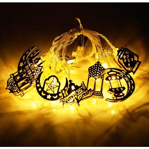 1.65m 10led Eid Mubarak Decor Ramadan Decorations Light Moon Star Led String Light Islam Muslim Party Eid Aid Ramadan Home Decor