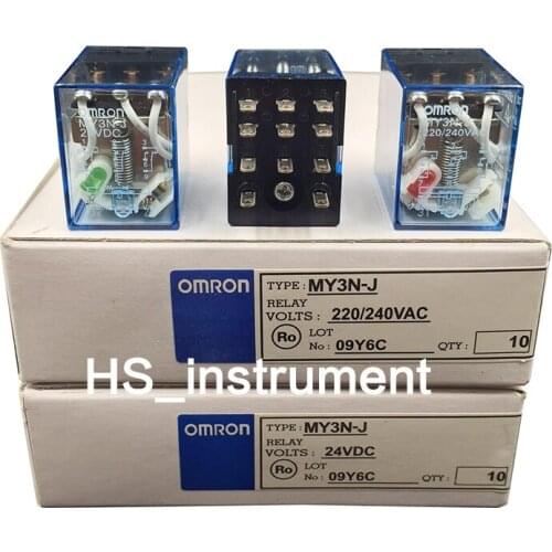 10pcs Omron MY3NJ 11-Pin Intermediate Relay MY3N-J AC220V DC24V 36V 110V 12V No Base