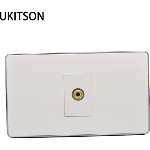 120mm One Port Video Plug Yellow Insert Socket Faceplate For Home DVD Projector TV Plug