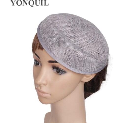 16*19CM Imitation Sinamay Base Hat Form Fascinator Button Millinery Base Fashion Gray Sinamay Fascinator Base Handwork 5Pcs/Lot