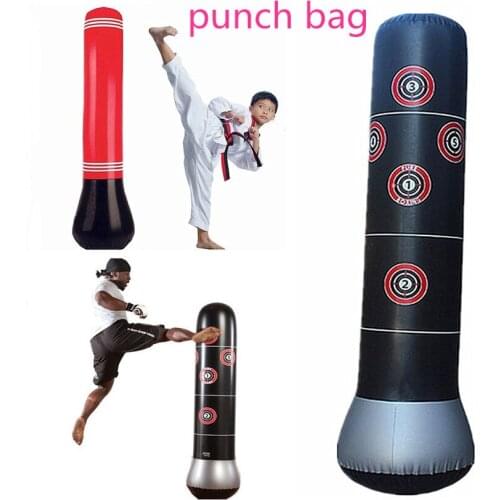160cm Boxing Punching Bag Pressure Relief Bounce Back Sandbag Thai Training Props Inflatable Free-Stand Tumbler Sports Toy