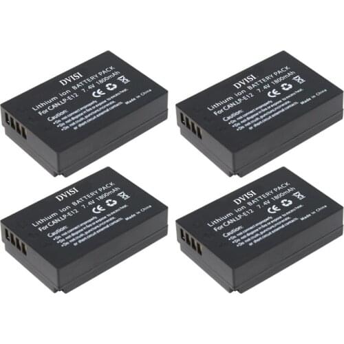 4 Pcs/lot 7.4V 1800mAh LP-E12 LP E12 LPE12 Rechargeable Battery for Canon EOS M EOS M10 EOS Rebel SL1 EOS 100D Digital Cameras