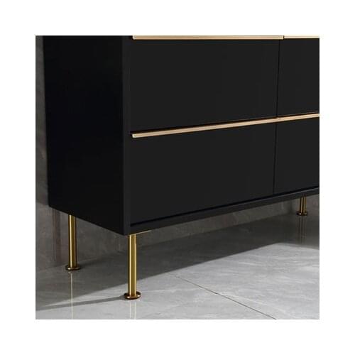 4Pcs/Lot Slim Stainless Steel Gold European Furniture TV cabinet Coffee Bar Sofa Seat Adjustable Feet Leg