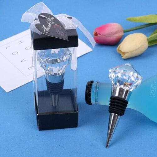 50pcs/lot Diamond Crystal Champagne Stopper Sparkling Wine Bottle Plug Sealer Convenient Champagne Red wine Stopper