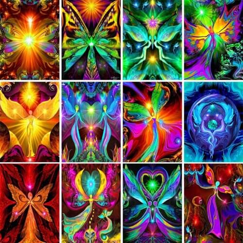 5D DIY Diamond Painting Kits Portrait Beauty Butterfly Rhinestone Picture Full Round With AB Drill Mosaic Embroidery Decoration