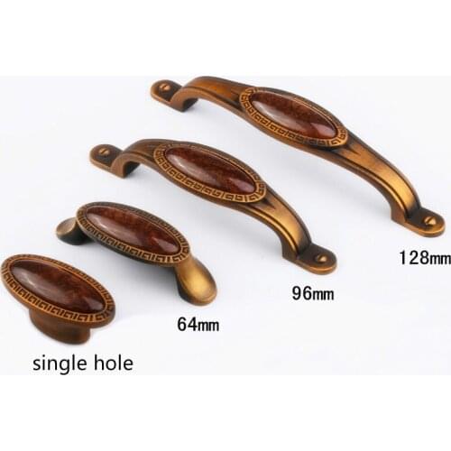 Antique Bronze Furniture Cabinet Door Knobs And Handles European Drawer Handles Pulls Vintage Ceramic Kitchen Handle Hardware