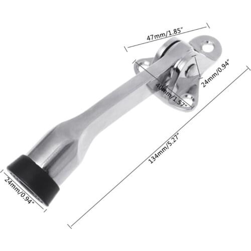 YYSD Zinc Alloy Satin Lever Door Stopper With Rubber Feet Mounted Holder