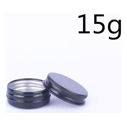 Free shipping 100pcs/lot 15g black aluminum jar, 15 gram metal cream jar, 0.5oz aluminum case, 15 g metal cosmetic container