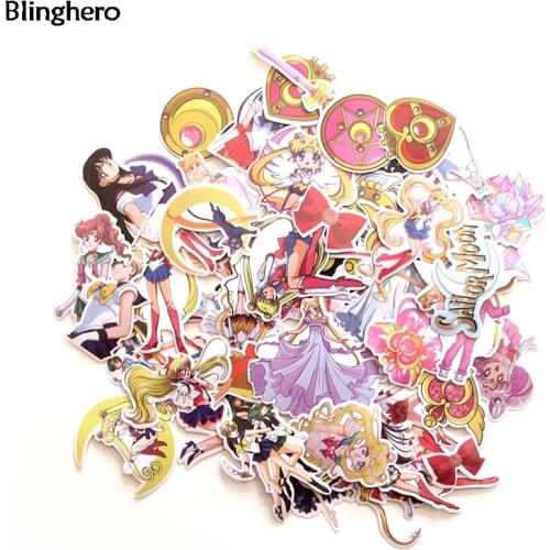 Blinghero 56Pcs/set Cartoon Stickers For Hand Account Cute Luggage Sticker Decal Laptop Stickers BH0130