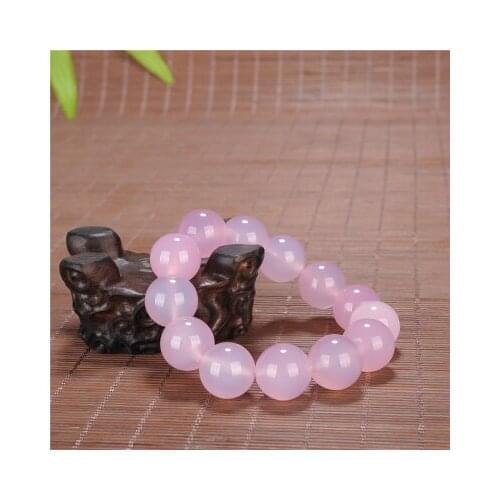 Zheru jewelry natural agate chalcedony pink bracelet for men and women, exquisite jewelry, best gift
