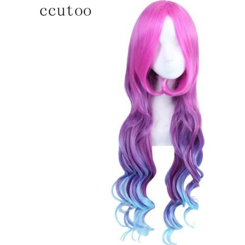 Ccutoo LOL League of Legends Miss Fortune The Bounty Hunter Wavy Long Synthetic Hair Heat Resistance Cosplay Full Wigs Hair